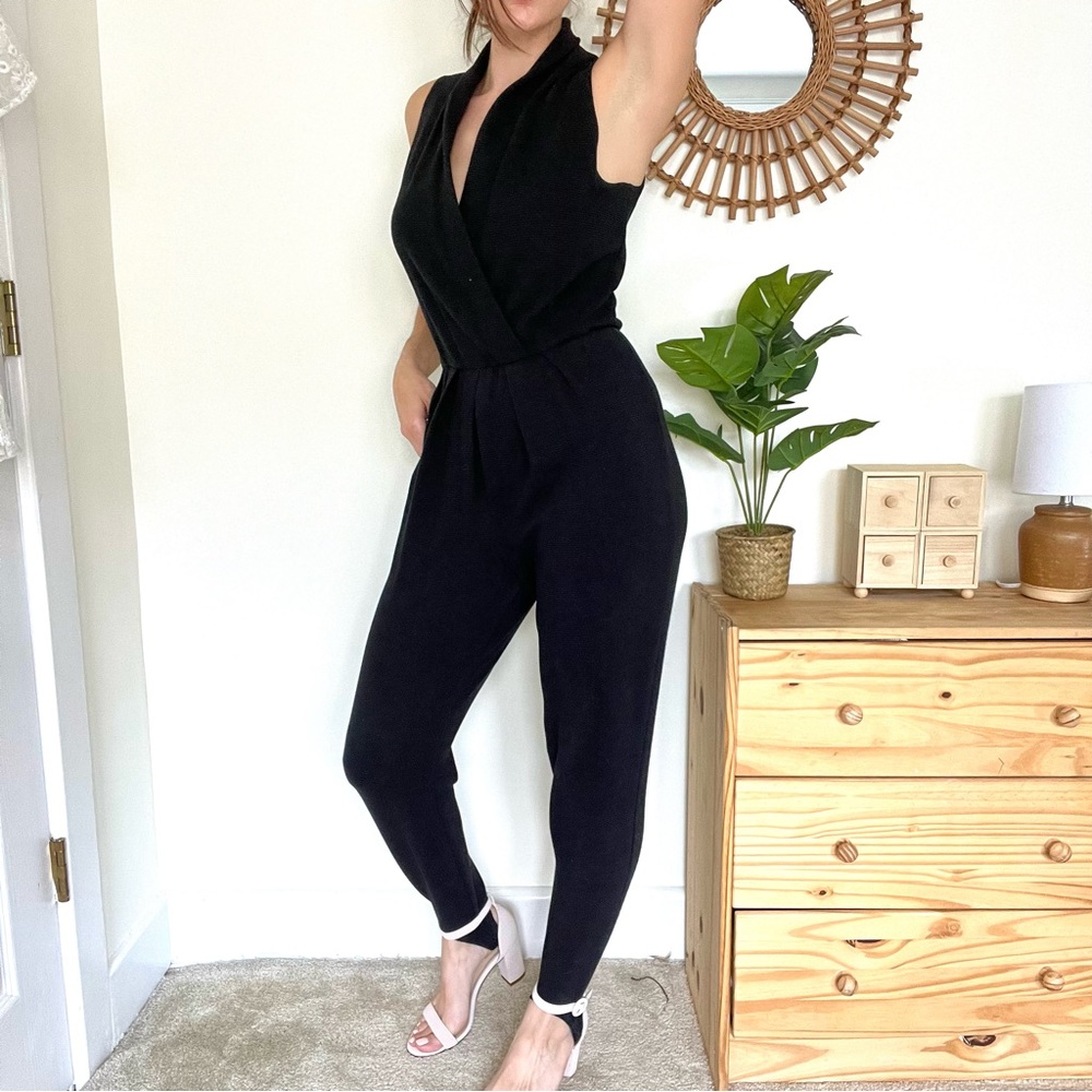 Vintage 80s 90s black one piece jumpsuit